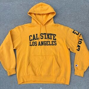 Champion Gold Hoodie with Cal State Los Angeles Print Men’s Size Large